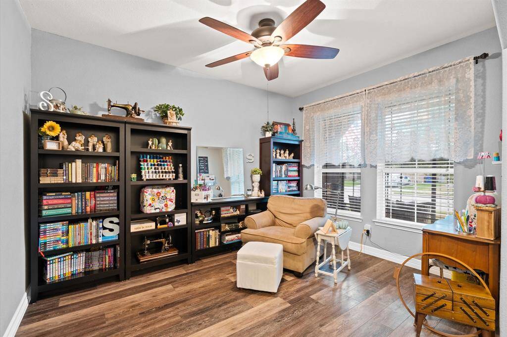 Study is located at the front of the home, would also make a great playroom.