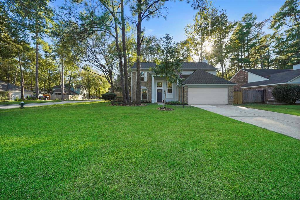 Home is on a large corner lot.