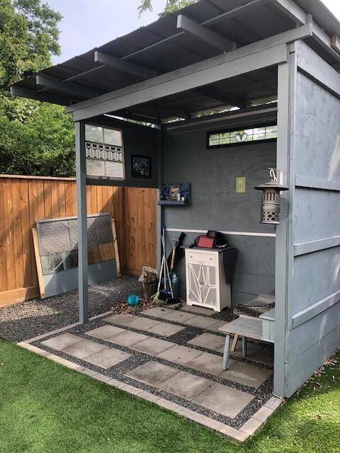 Backyard and covered lounge