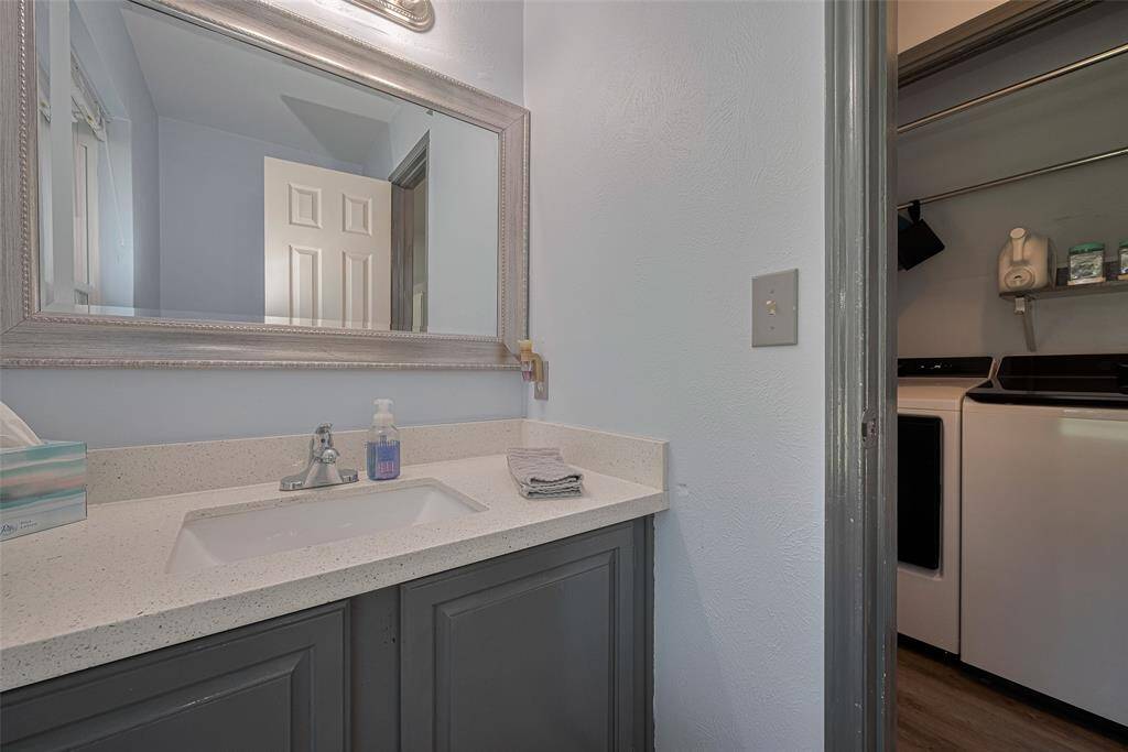 Half bath has easy access from the pool