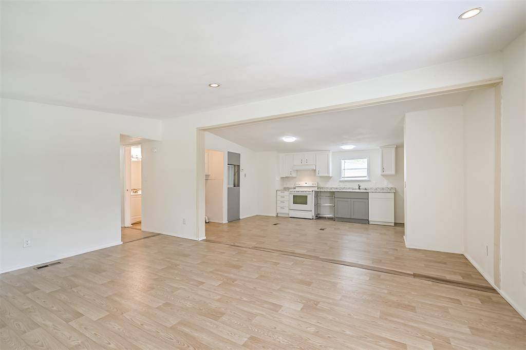 View from living room to the kitchen area