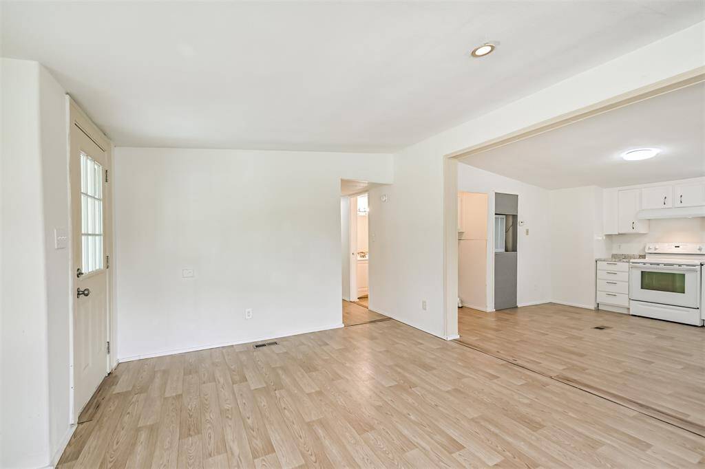 Another view from living room to kitchen area