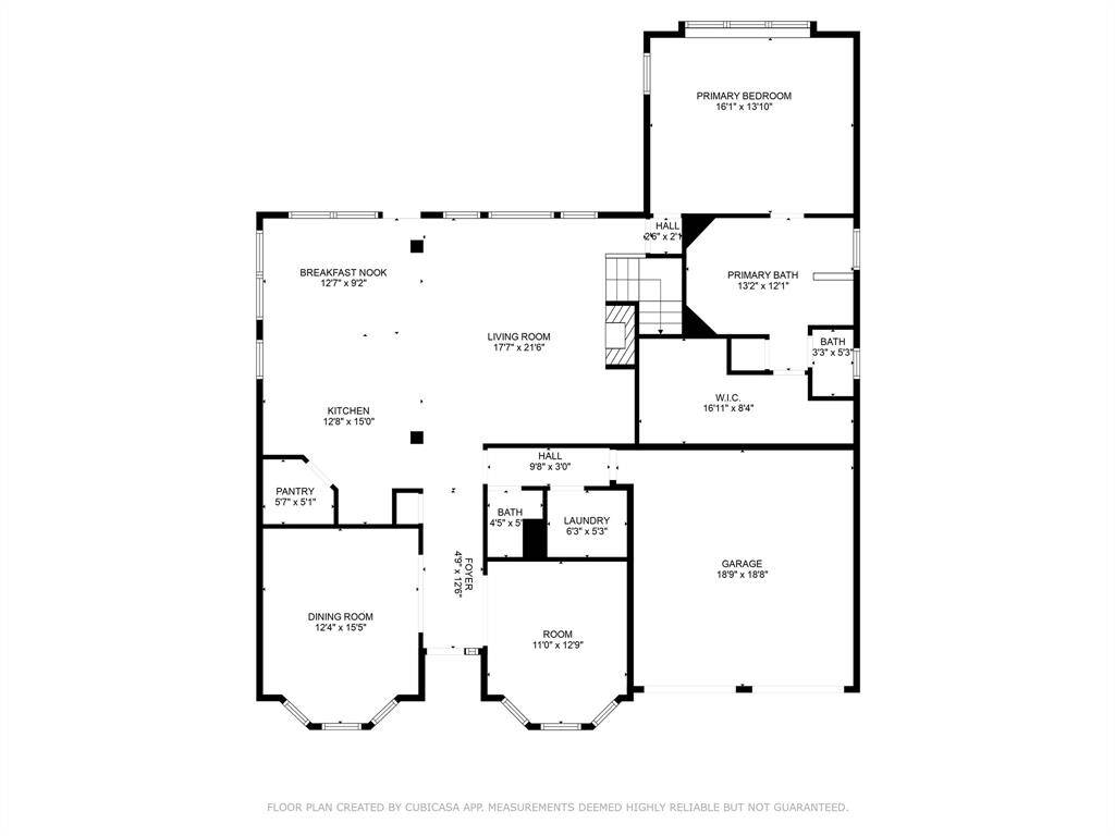 First floor with dimensions.