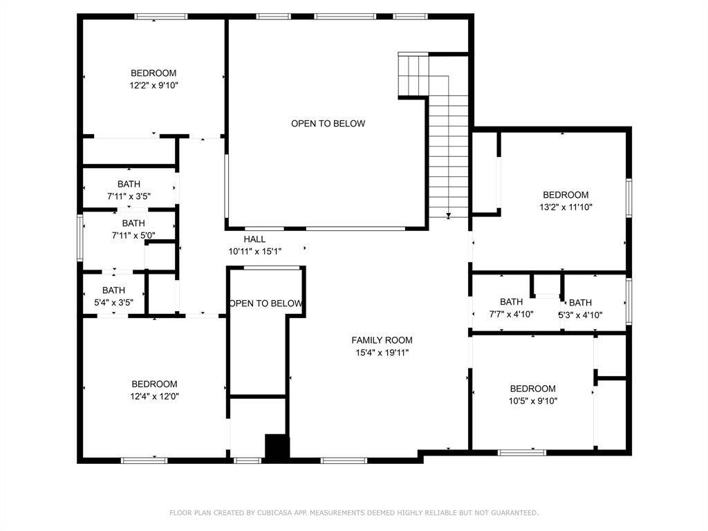 Second floor with dimensions.