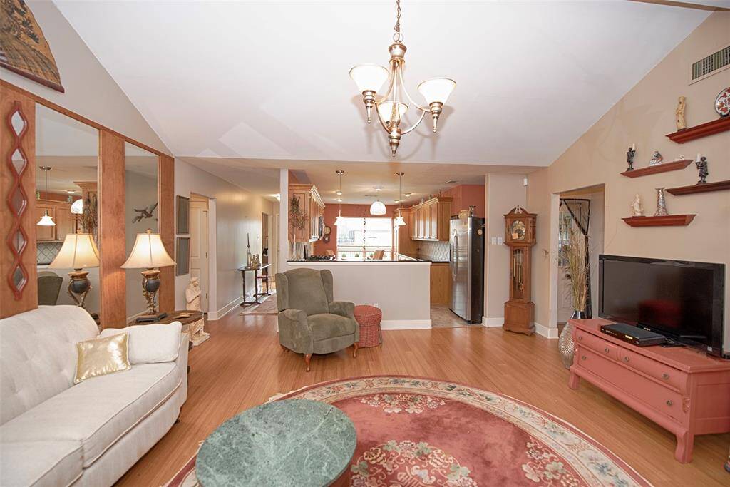 Family room is open to the kitchen. Home is perfect for those who love to entertain.