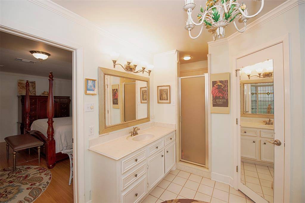 Amazing vanity, walk in shower and great storage.