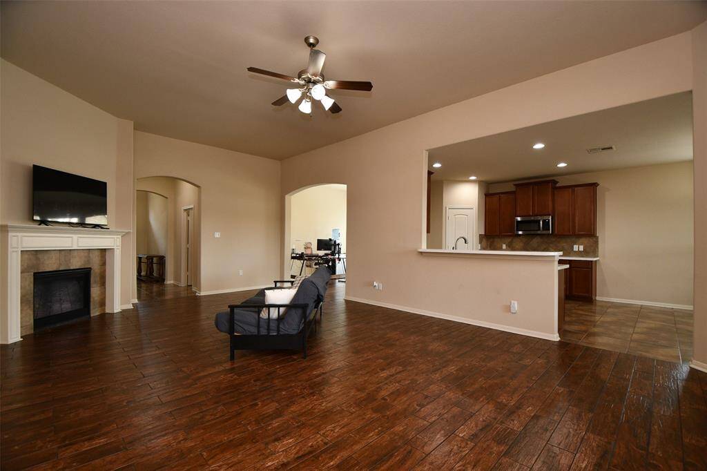 View of the kitchen from the living area