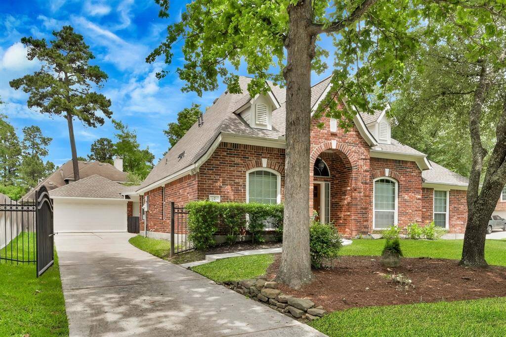 The property offers a blend of elegance and comfort in a serene setting. Features include a 3-car tandem garage, extra/back-side garage door for access of lawn equipment and iron fence for privacy.
