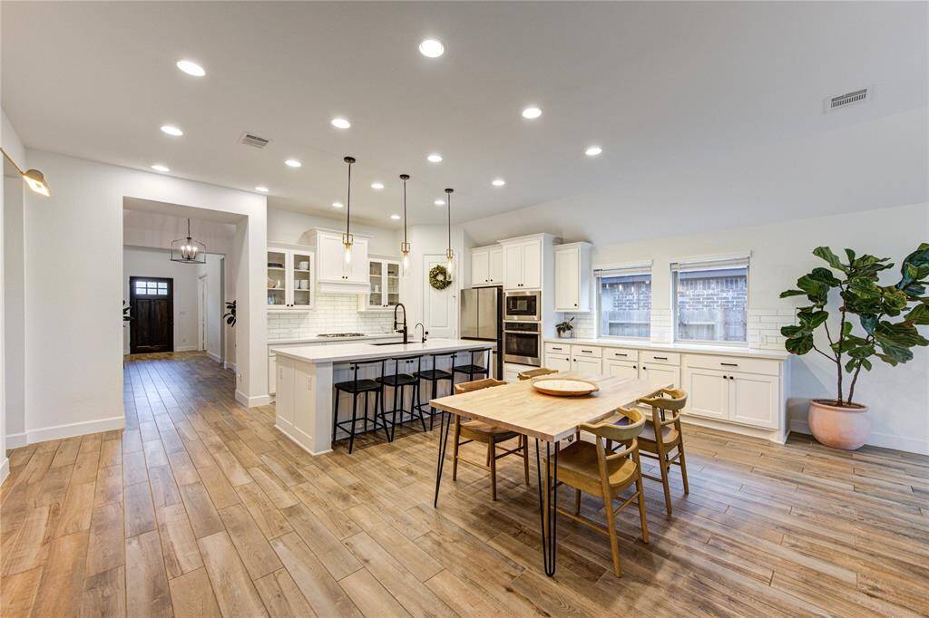 Beautiful wood-tile flooring.