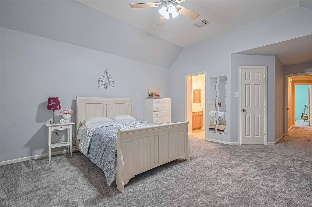 There is a walk in closet as well as a jack and jill bathroom.