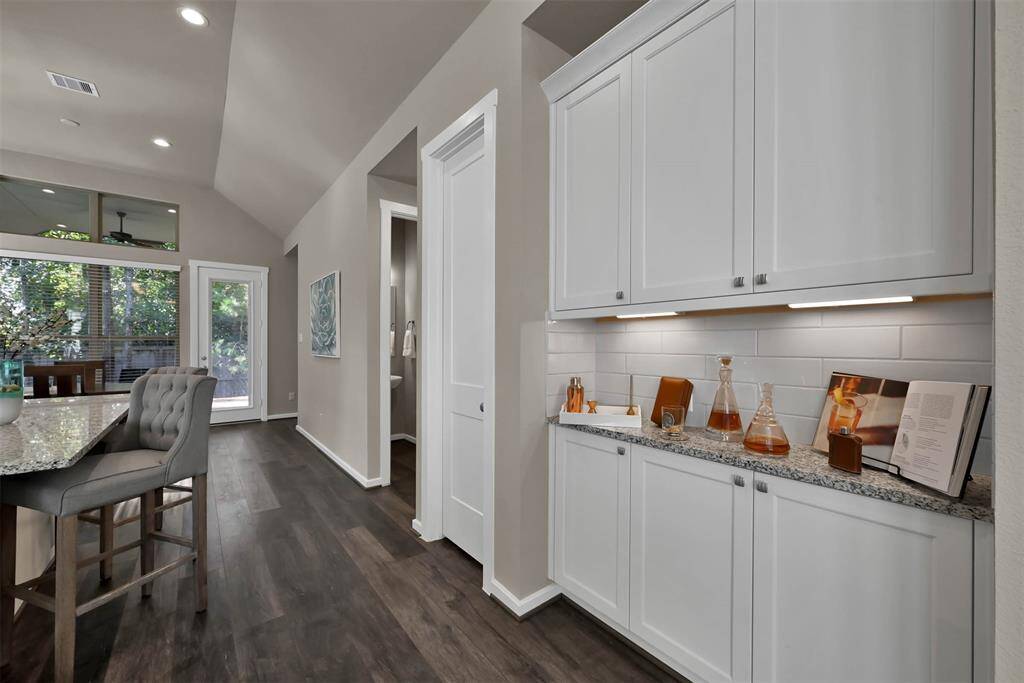 This built in buffet is great for extra storage and entertaining guest.