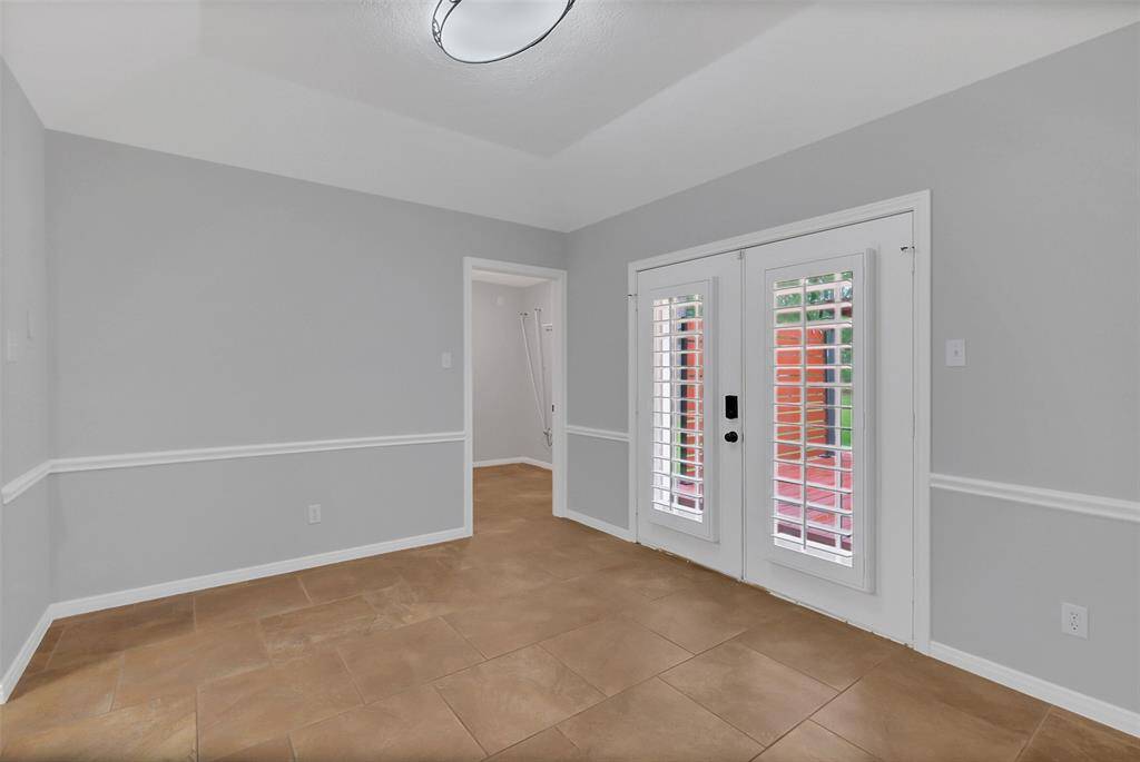 Dining area with french door access to back deck