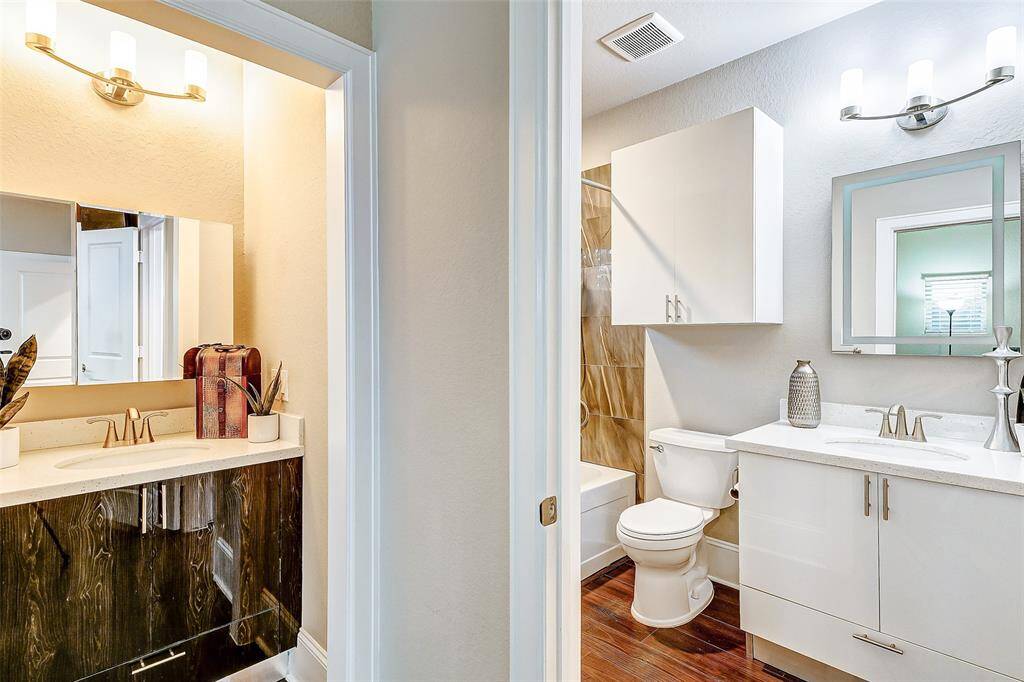 The secondary bathroom features a bath/shower combo. Ready for your daily needs.