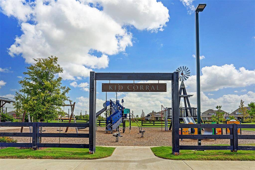 The Kid Corral is a one-of-a-kind playground with equipment for all ages and shaded seating nearby.