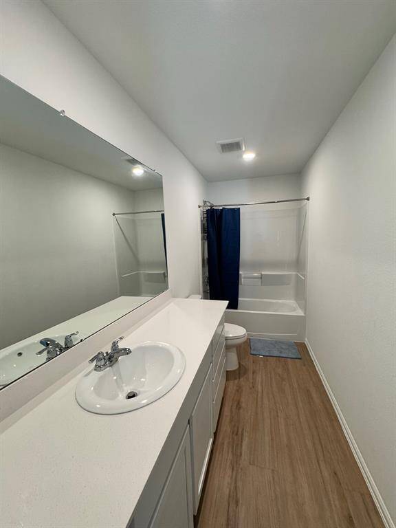 Primary bathroom with ample counter space.