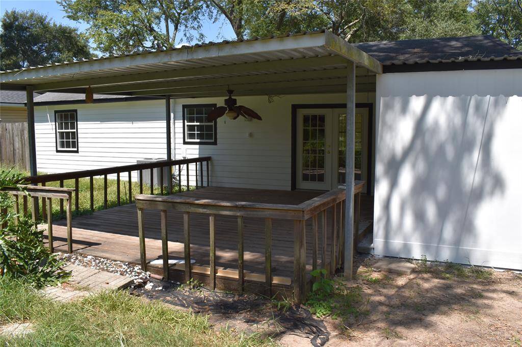 Generously sized and covered back porch.