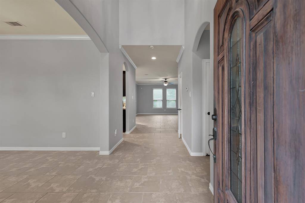 Large entry. Immediately to your left is the spacious dining room.