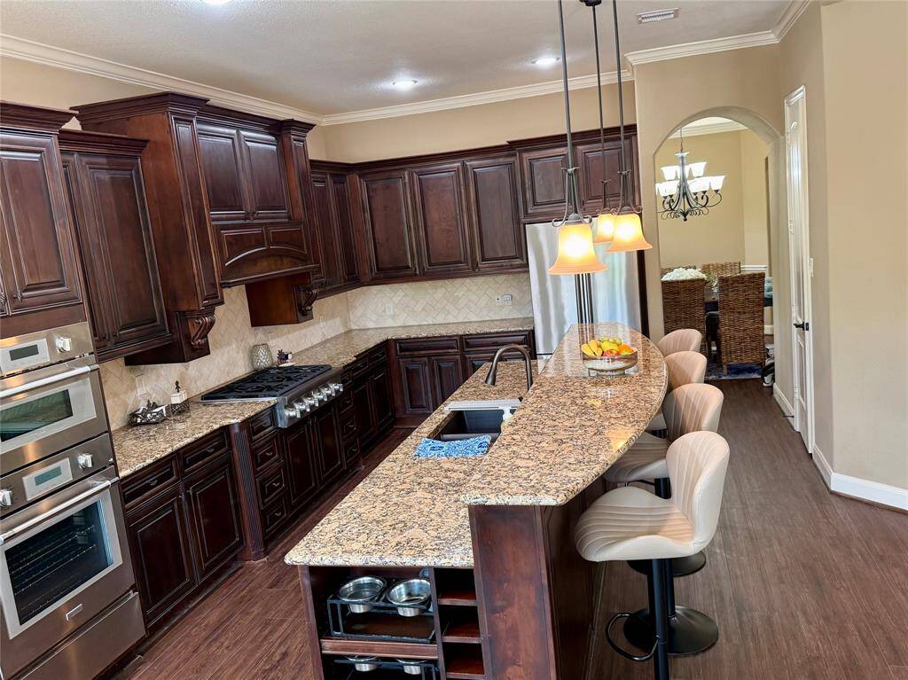 Recently updated Therador appliances, including refrigerator and dishwasher.  The refrigerator stays with the sale of the home.