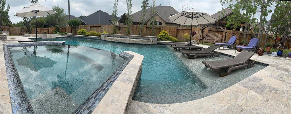 relax in the built in hot tub!