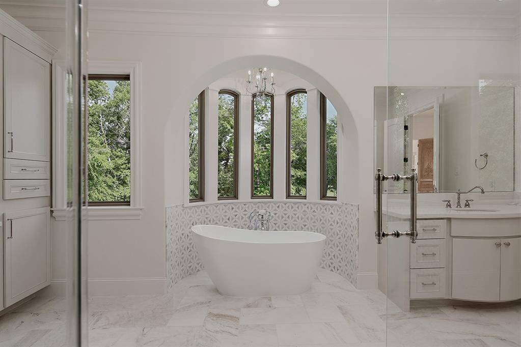 Impeccable craftsmanship and attention to detail in the primary bath.