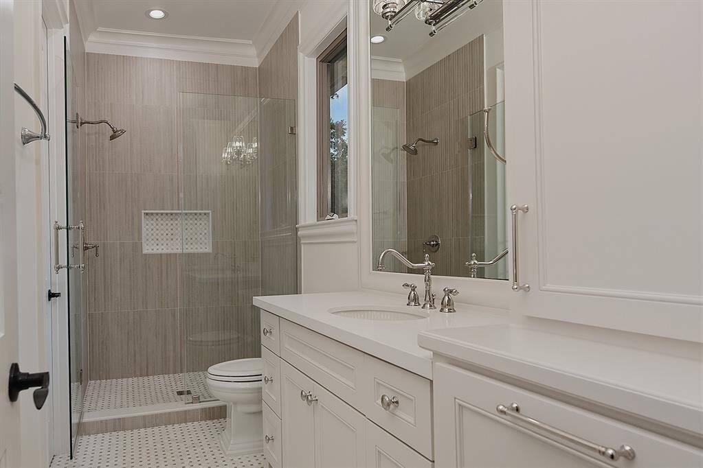 Beautiful and serene remodeled guest bath!