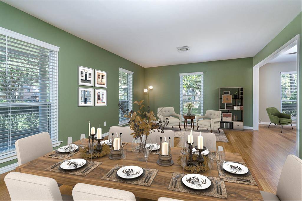 Large dining area could serve multiple uses.
