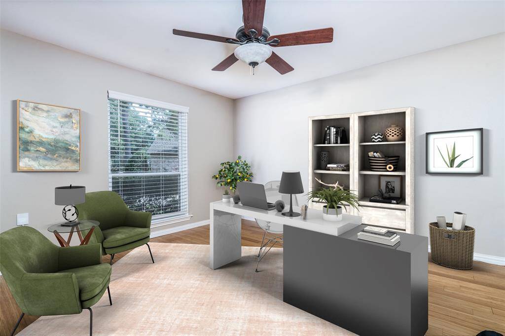 Flexible floor plan allows for a study area downstairs.