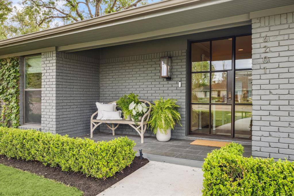 Stunning metal doors at entry.