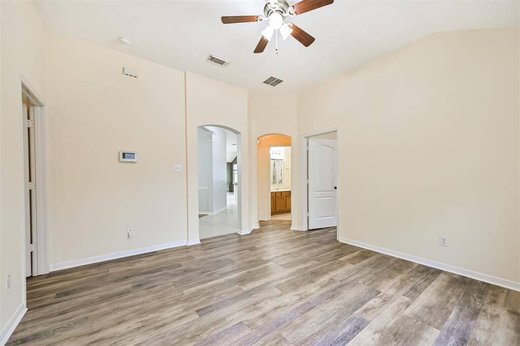 Front game/study/living area is just off the front entrance and features bedrooms on either side and a full bathroom