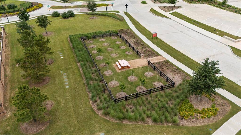 Aerial shot within the community.