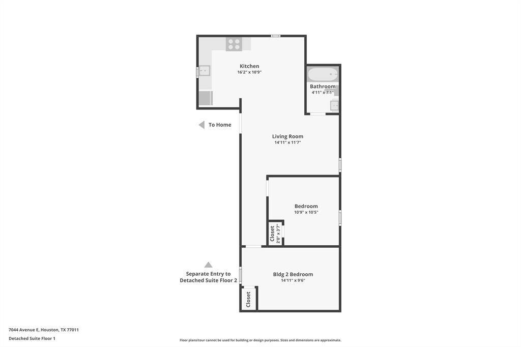 Back building floor map, floor 1