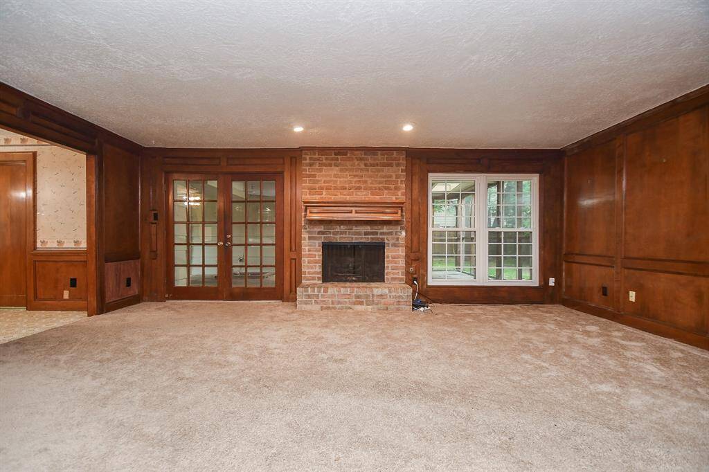 Family room looks into the large covered patio.