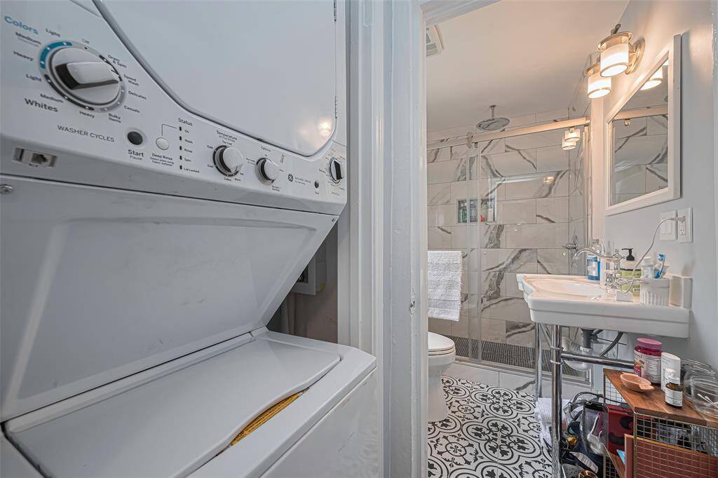 Washer and dryer located in home.