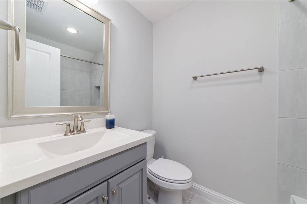3rd full bathroom on the 3rd floor outside of the media/4th bedroom.