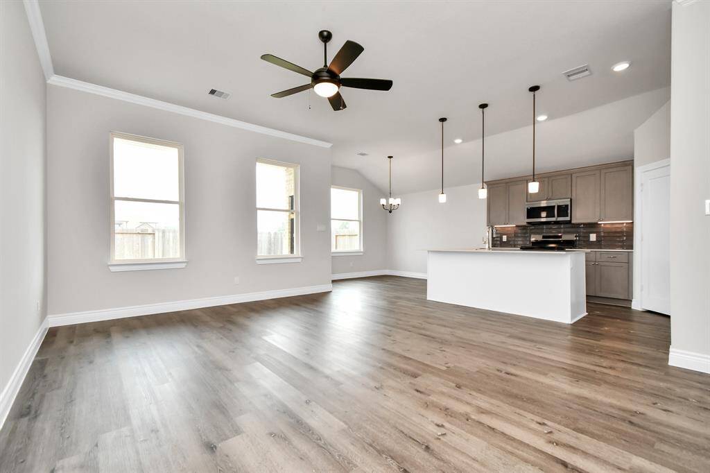 Open concept with Vinyl Plank floors