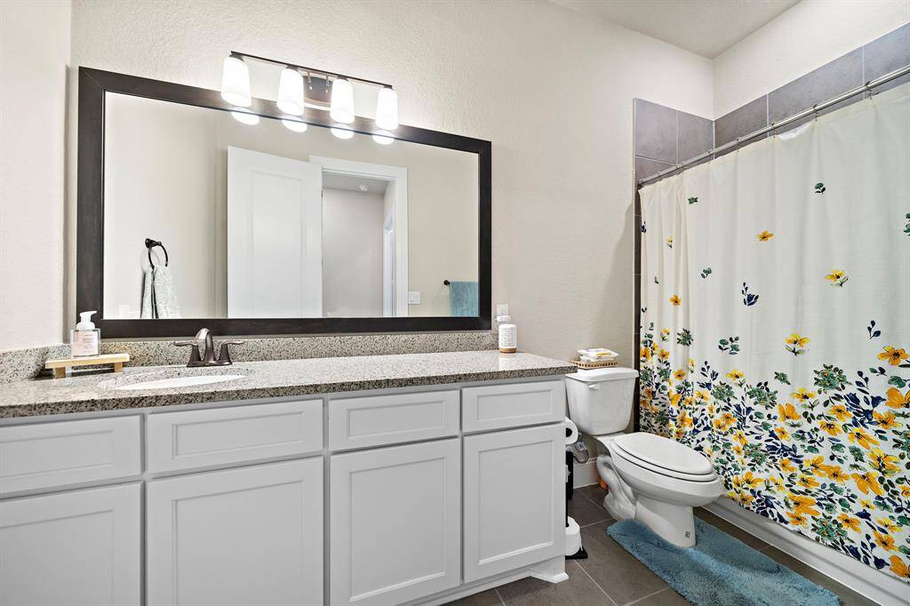 Guest bathroom with large vanity space