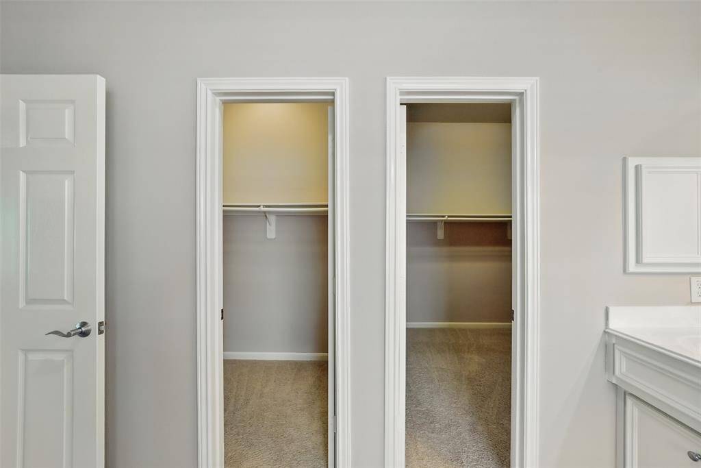 2 Separate Closets in Primary Bathroom