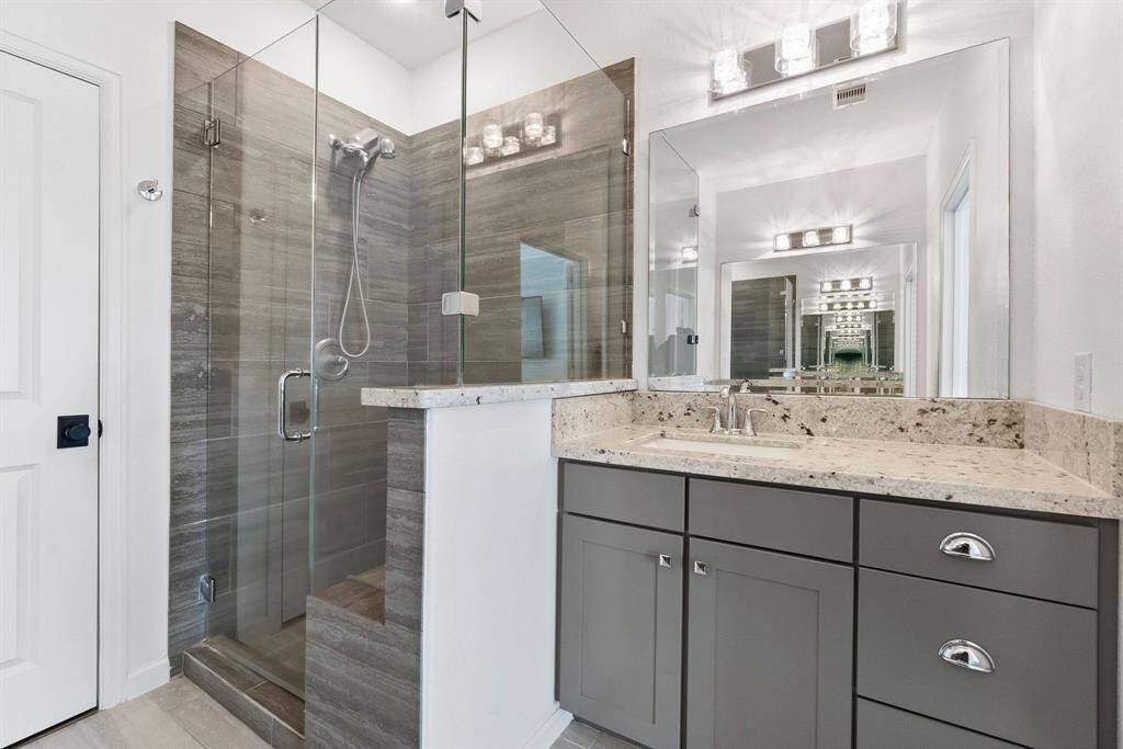 Primary Bath with large shower and double sinks