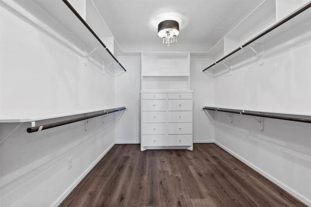 Extra large walkin closet in Primary bath