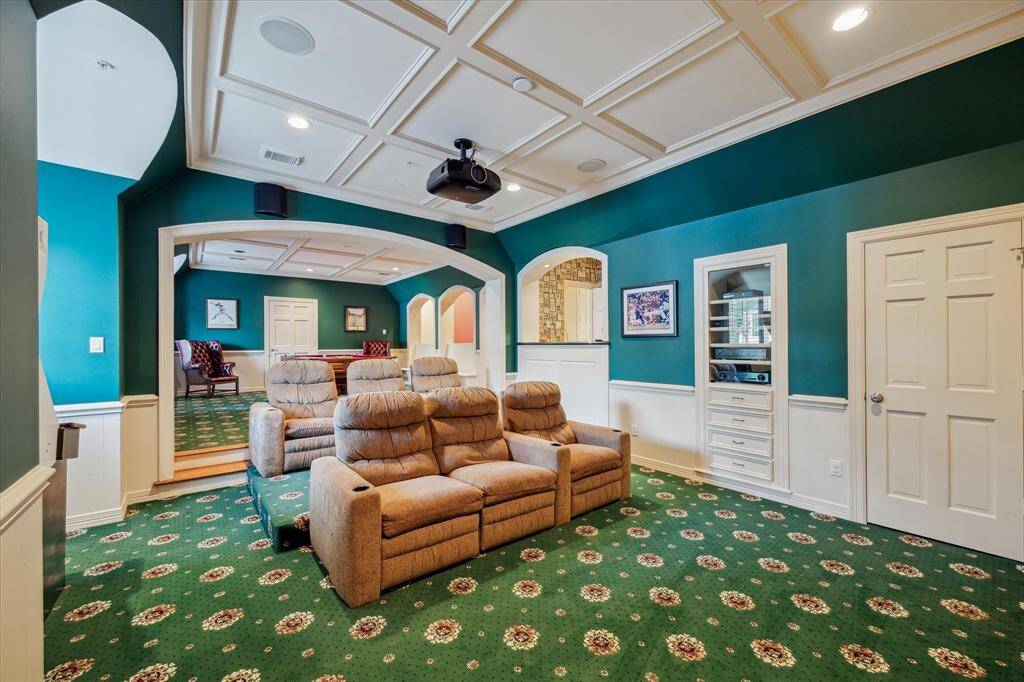 What a fun room to watch movies or the big game!