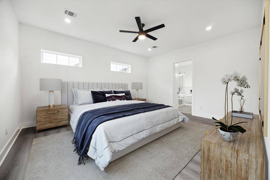 Virtually staged Primary bedroom