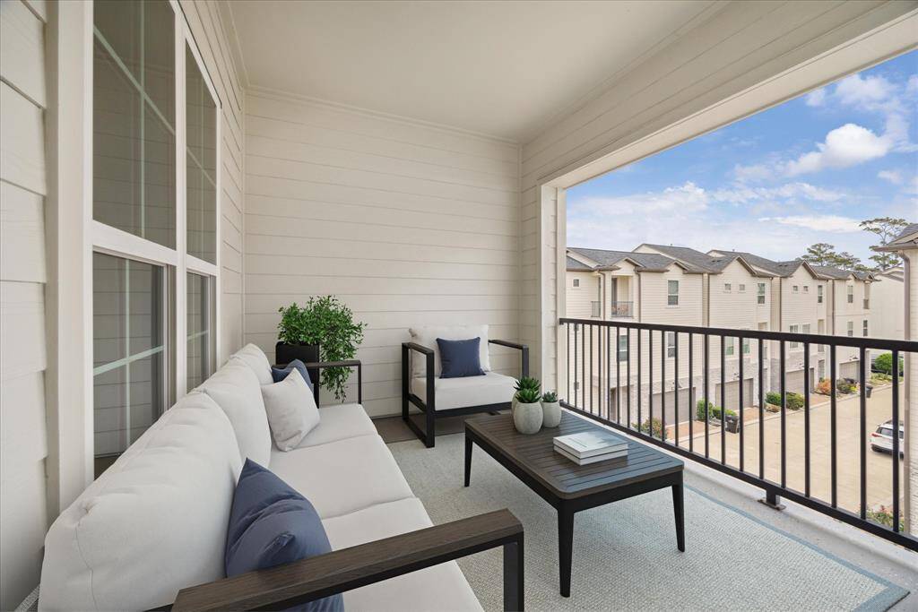Virtually staged third floor patio