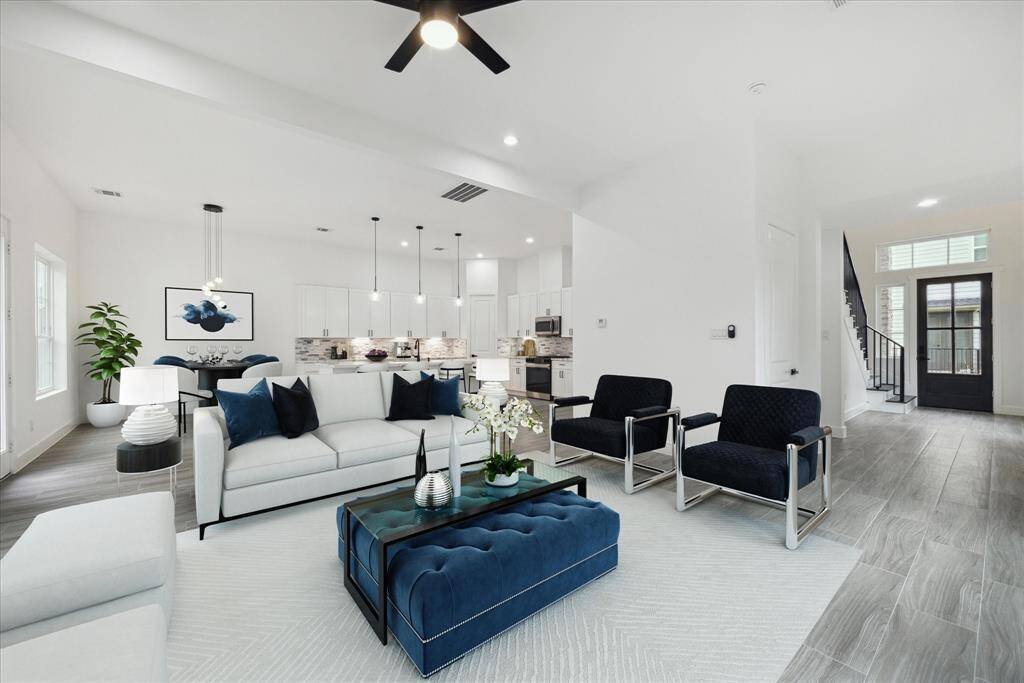 Virtually staged living room