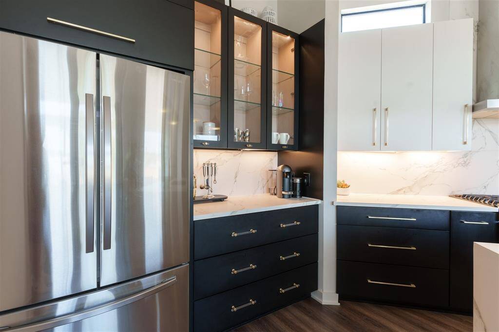 Wine and Coffee Bar with three big Pull out custom cabinets