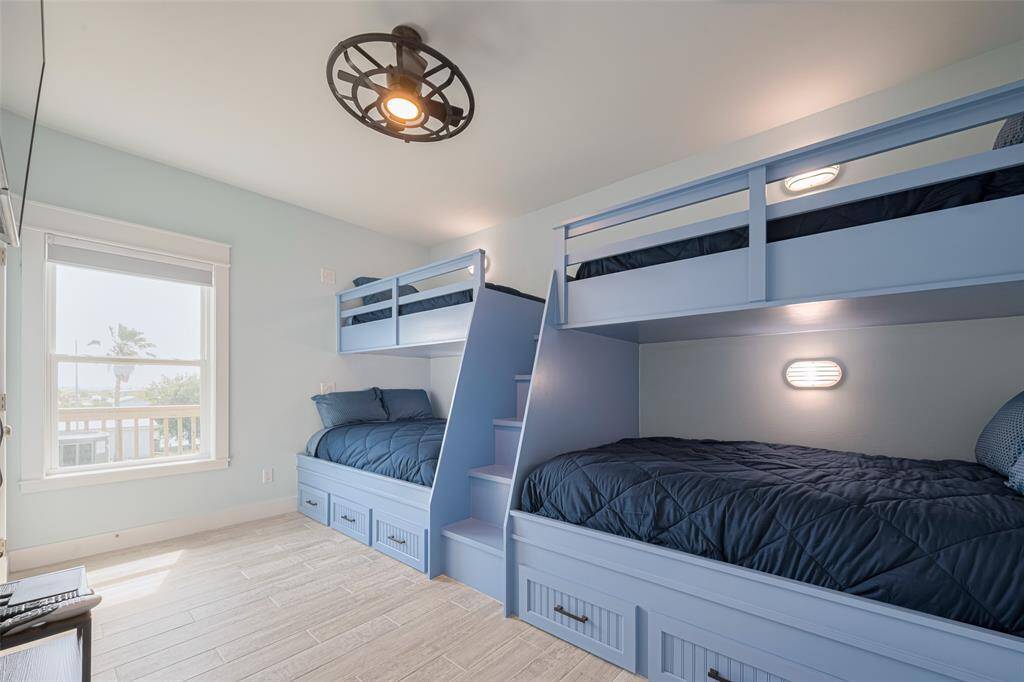 Guest Bedroom with custom built bunk bed. Great space for kids.