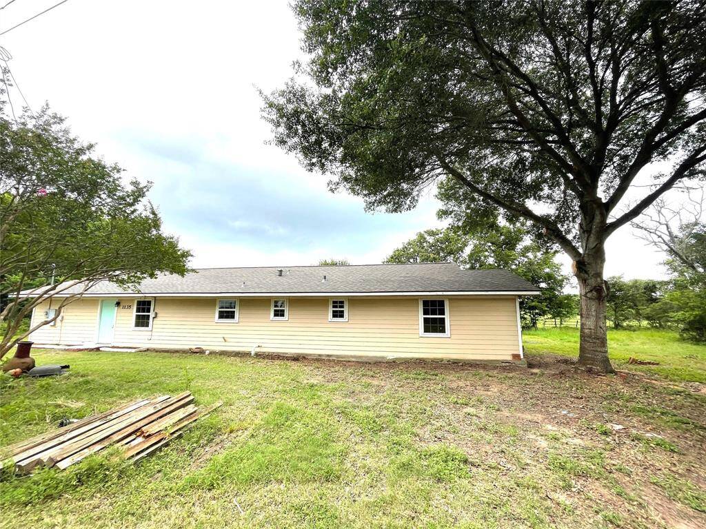 Front yard and driveway area with mature trees – peaceful countryside setting.