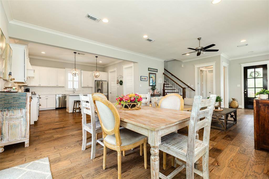 Dining space and spacious kitchen.