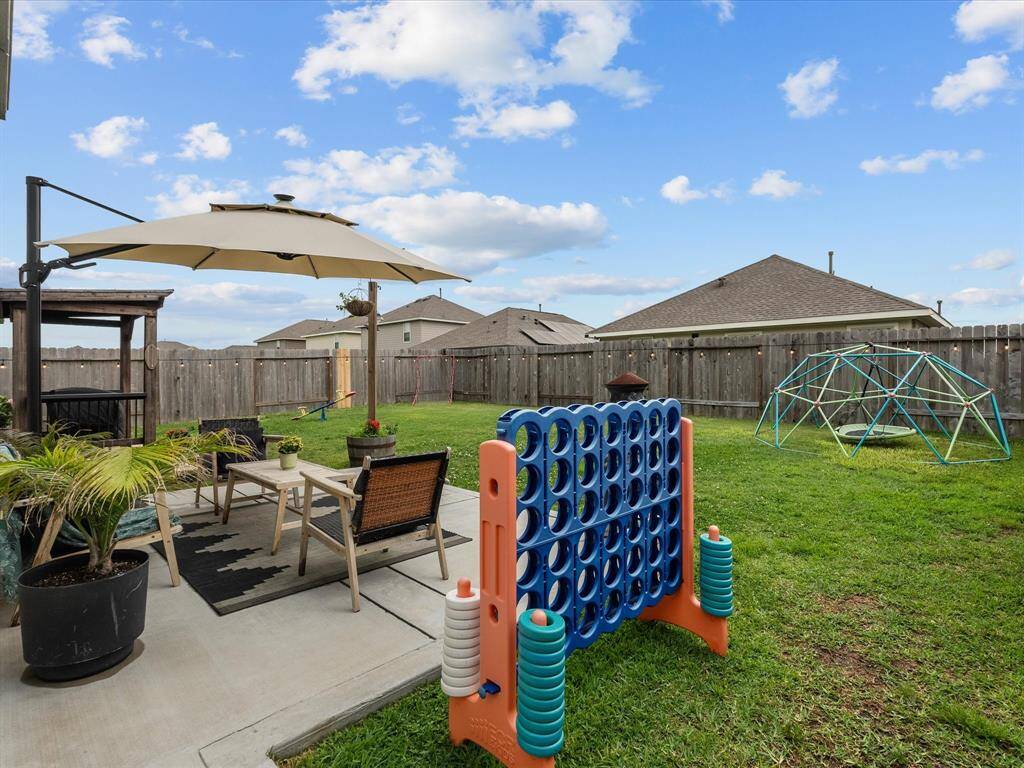 Extended back patio with great yard space!