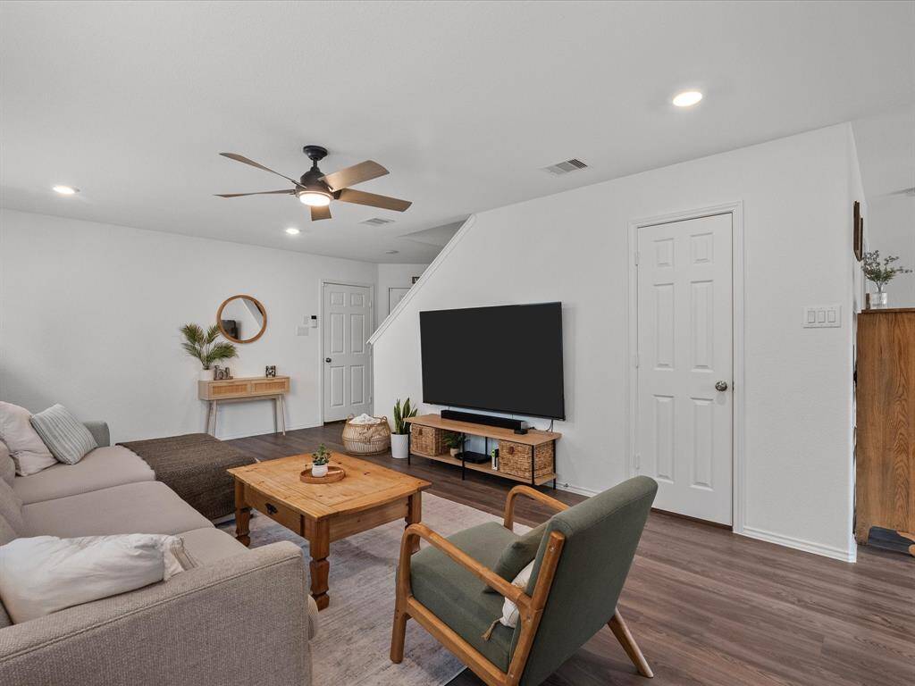 Living room with half bath