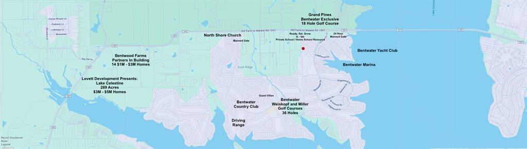 Neighboring developments and map of Bentwater ammenities
